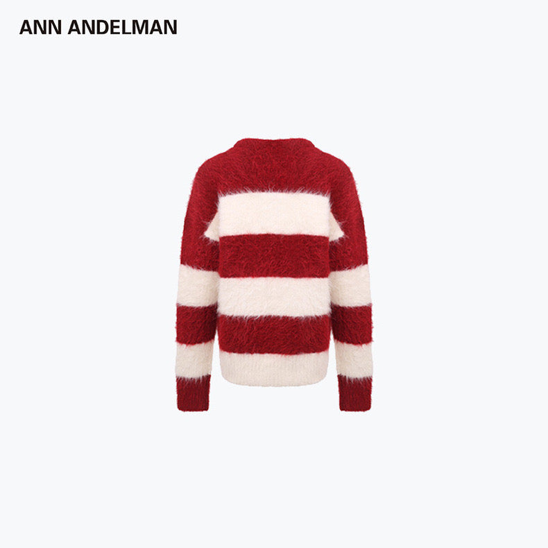 Ann Andelman Striped Logo Knit Sweater