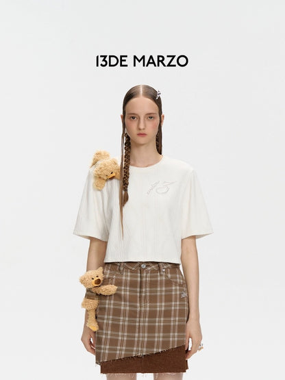 13DE MARZO Doozoo Towel Pearl T-Shirt Beige