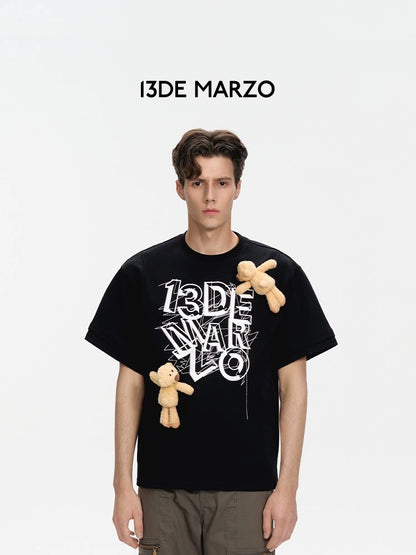 13DE MARZO Maze Suture Logo T-shirt Black