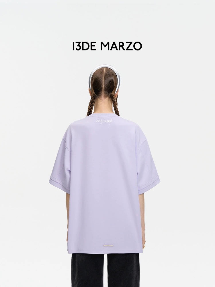 13DE MARZO Maze Suture Logo T-shirt Lilac