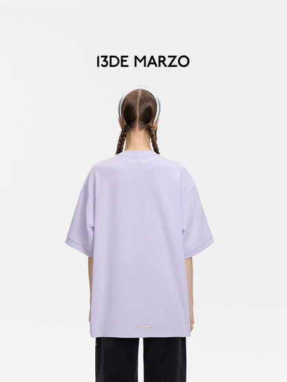 13DE MARZO Maze Suture Logo T-shirt Lilac