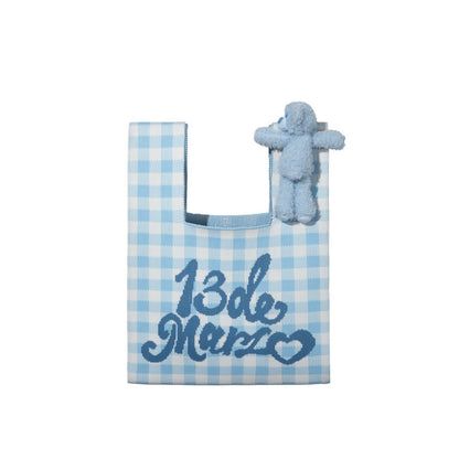 13DE MARZO Bear Picnic Bag Blue