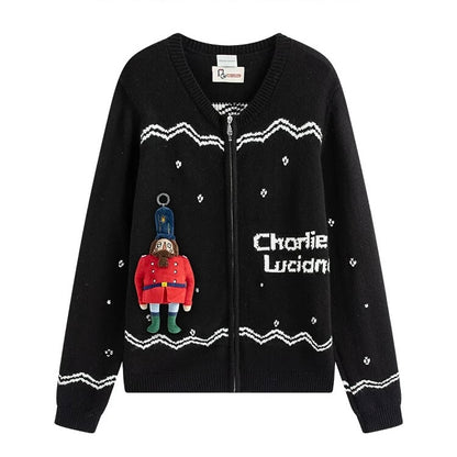 Charlie Luciano x Nutcracker Logo Doll Cardigan Black