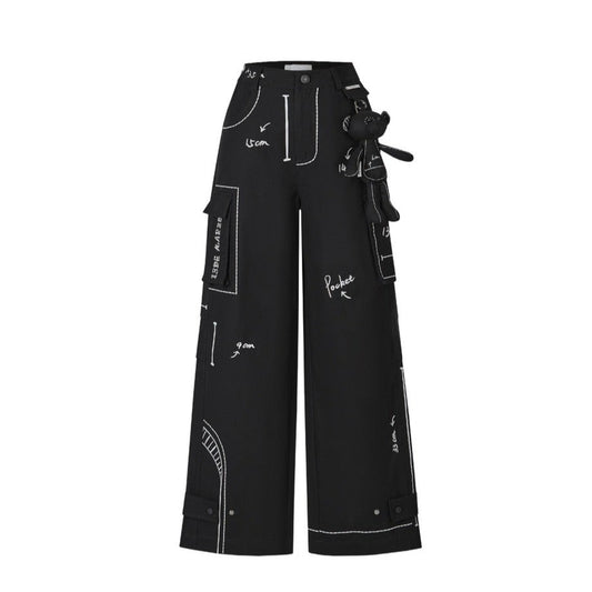 13DE MARZO Sketch Line Trousers Black