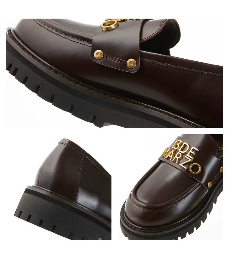 13DE MARZO Bear logo Loafers Khaki