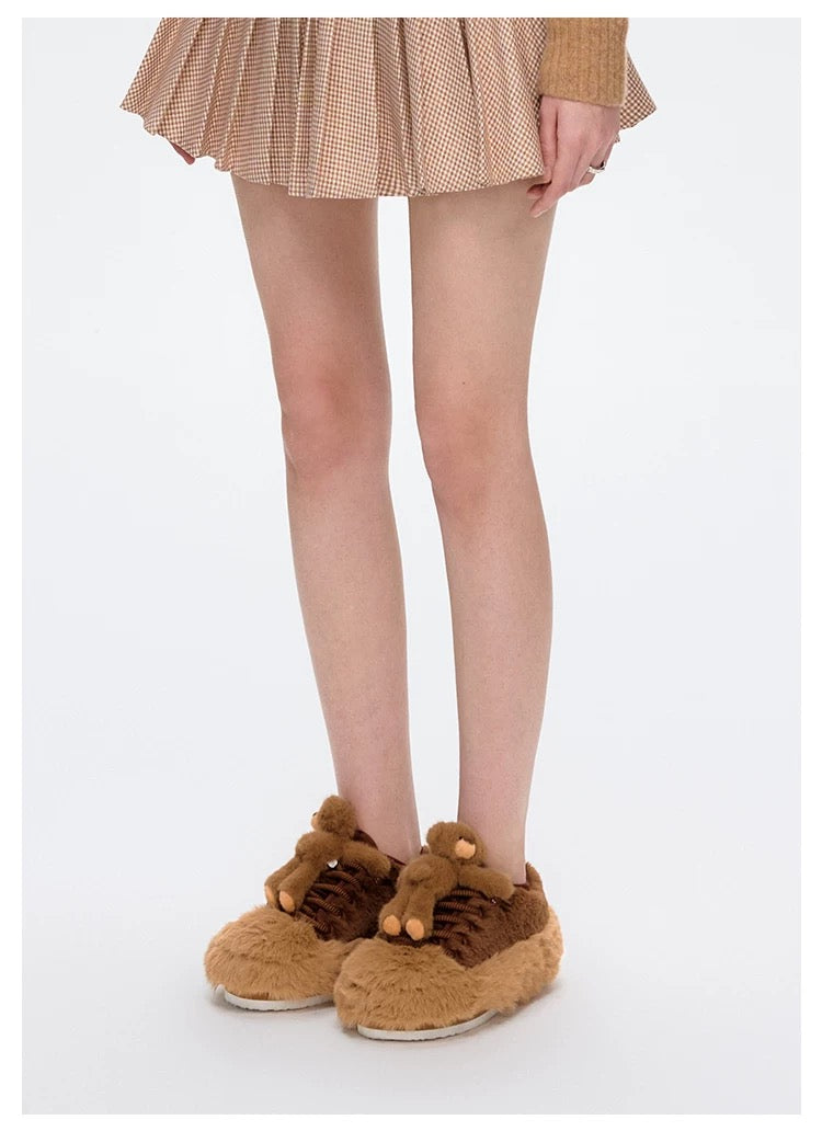 13DE MARZO Fuzzy Bear Casual Footwear Brown