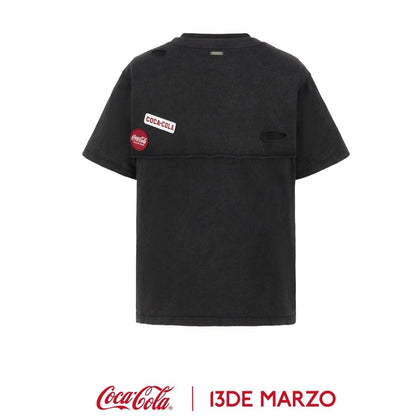 13DE MARZO x Coca-Cola Bear Layered Logo T-shirt Black