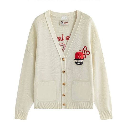 Charlie Luciano x Nutcracker Logo Back Cardigan White