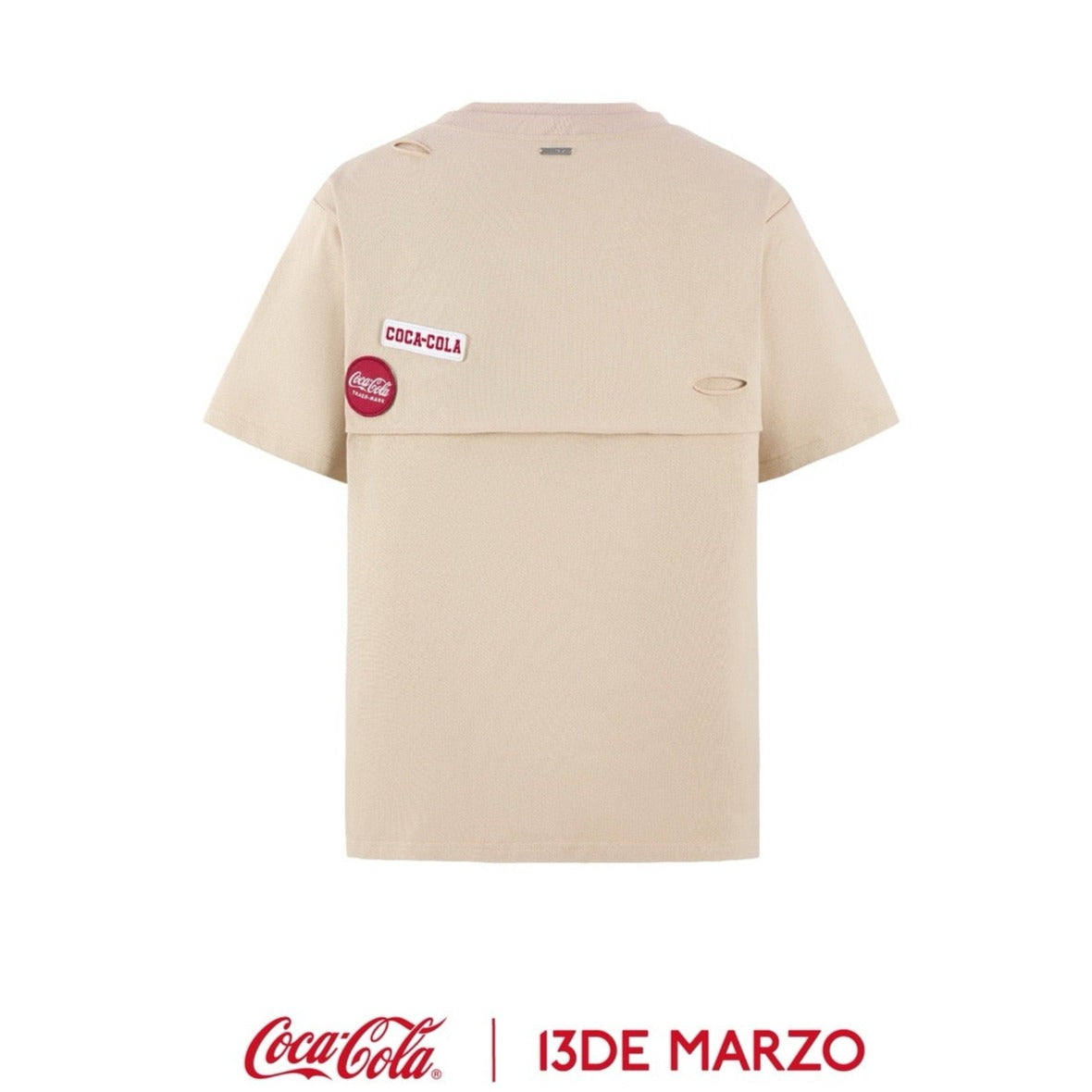 13DE MARZO x Coca-Cola Bear Layered Logo T-shirt Khaki