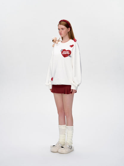 13DE MARZO Doozoo Cupid Heart Sweater White