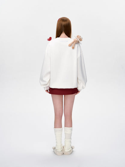 13DE MARZO Doozoo Cupid Heart Sweater White