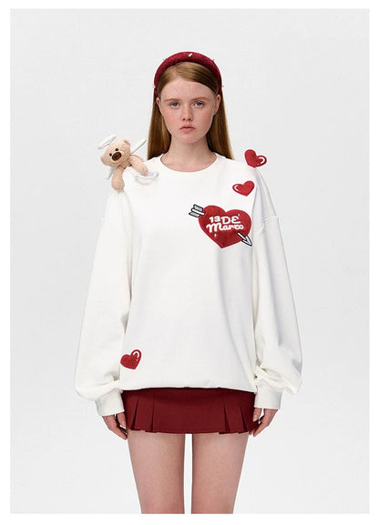 13DE MARZO Doozoo Cupid Heart Sweater White