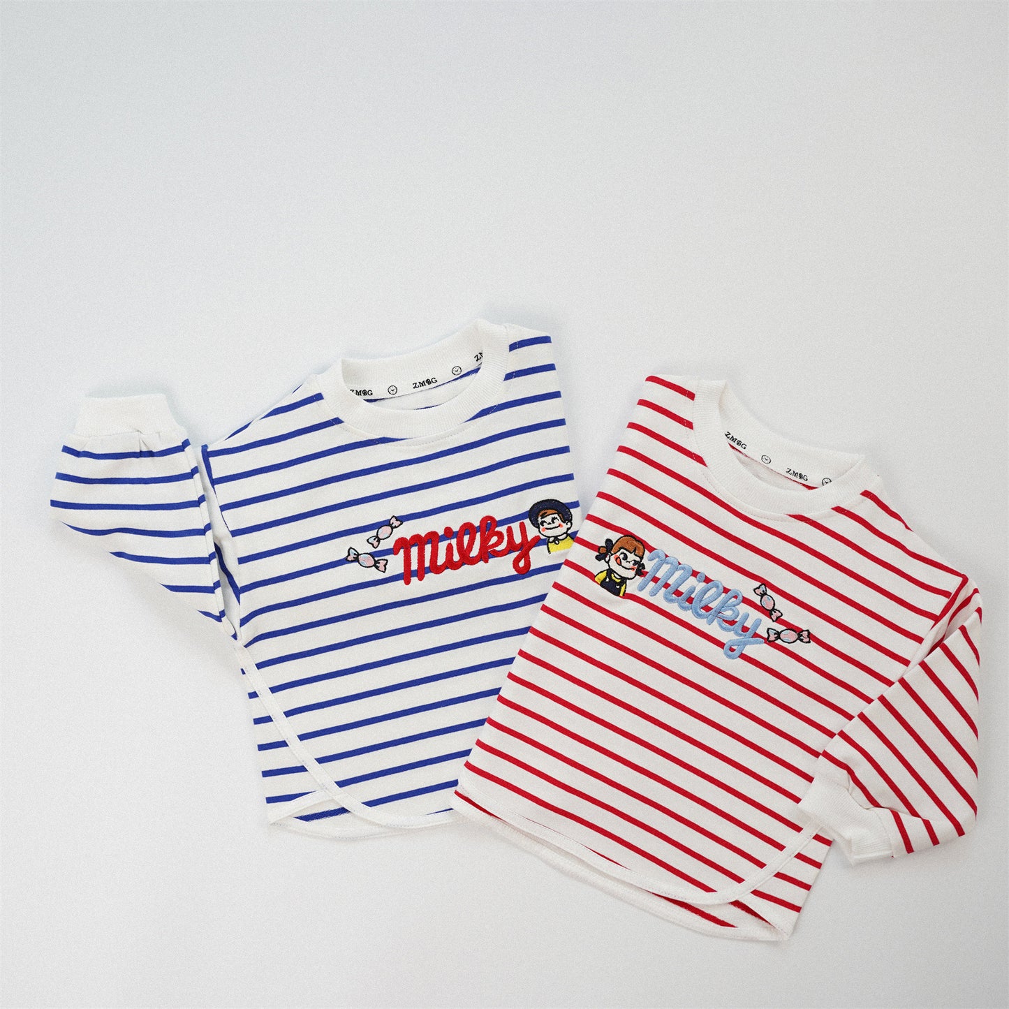 ZMBG Striped Cute Cartoon Cotton Sweater