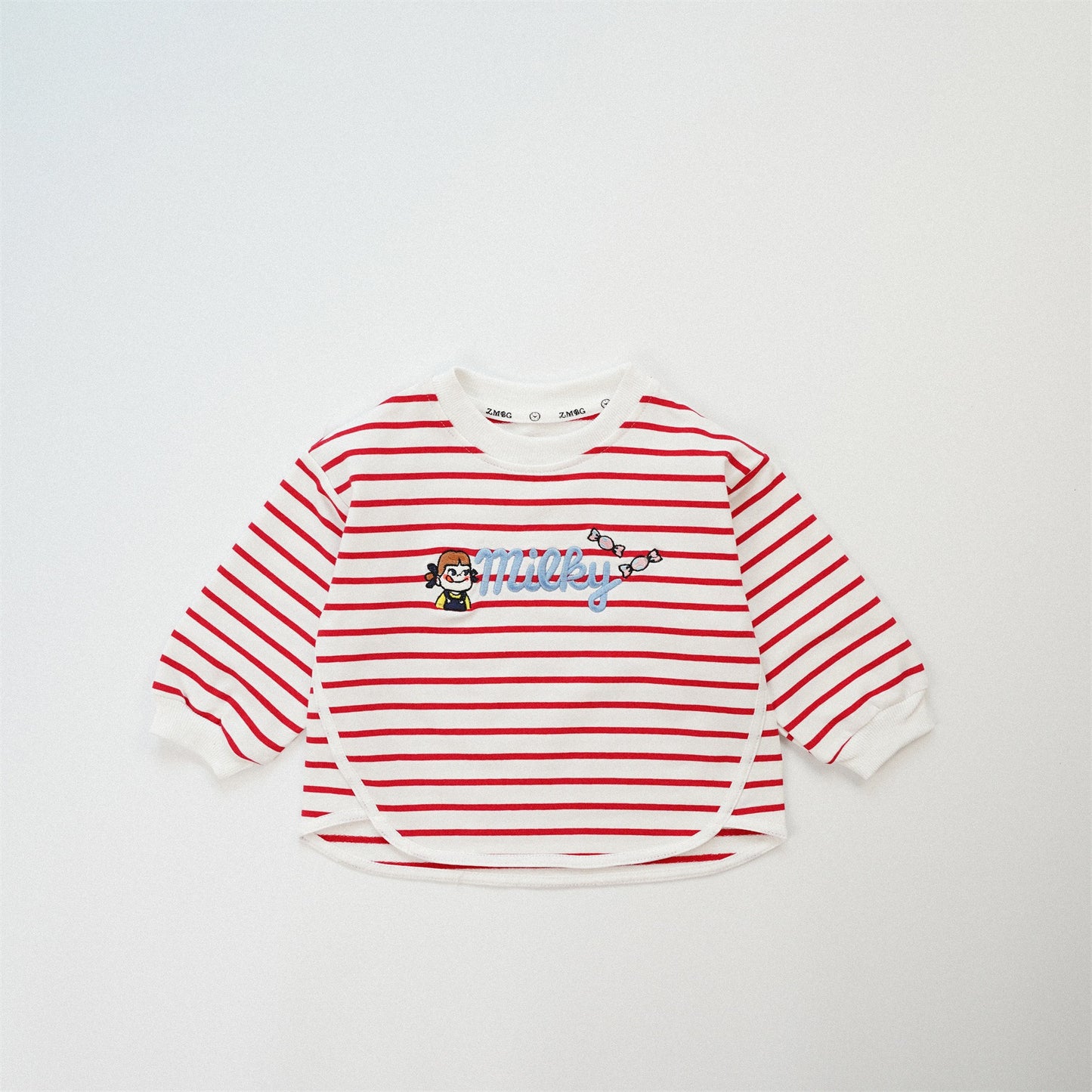 ZMBG Striped Cute Cartoon Cotton Sweater