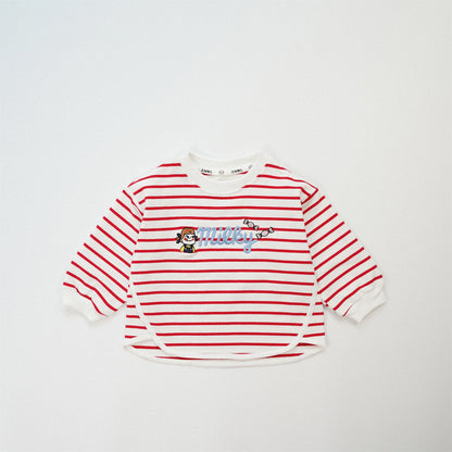 ZMBG Striped Cute Cartoon Cotton Sweater