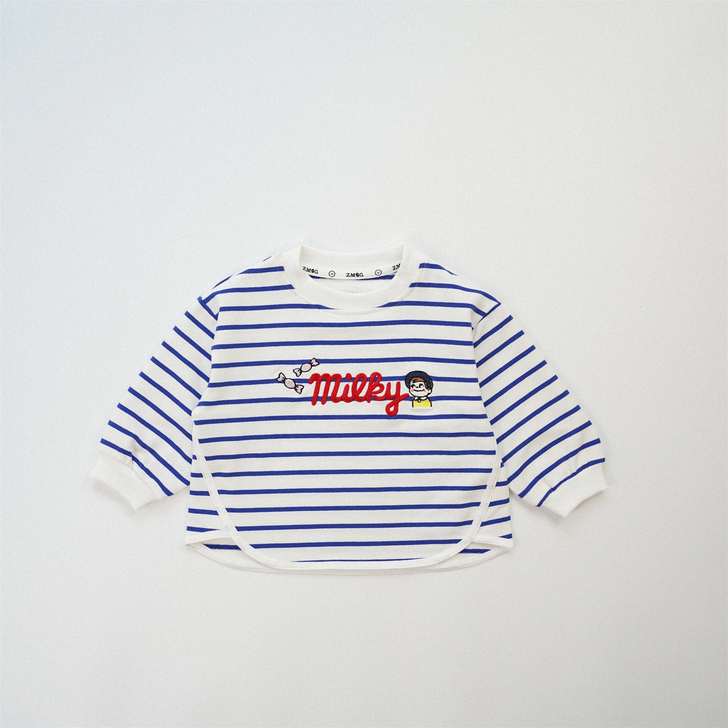 ZMBG Striped Cute Cartoon Cotton Sweater