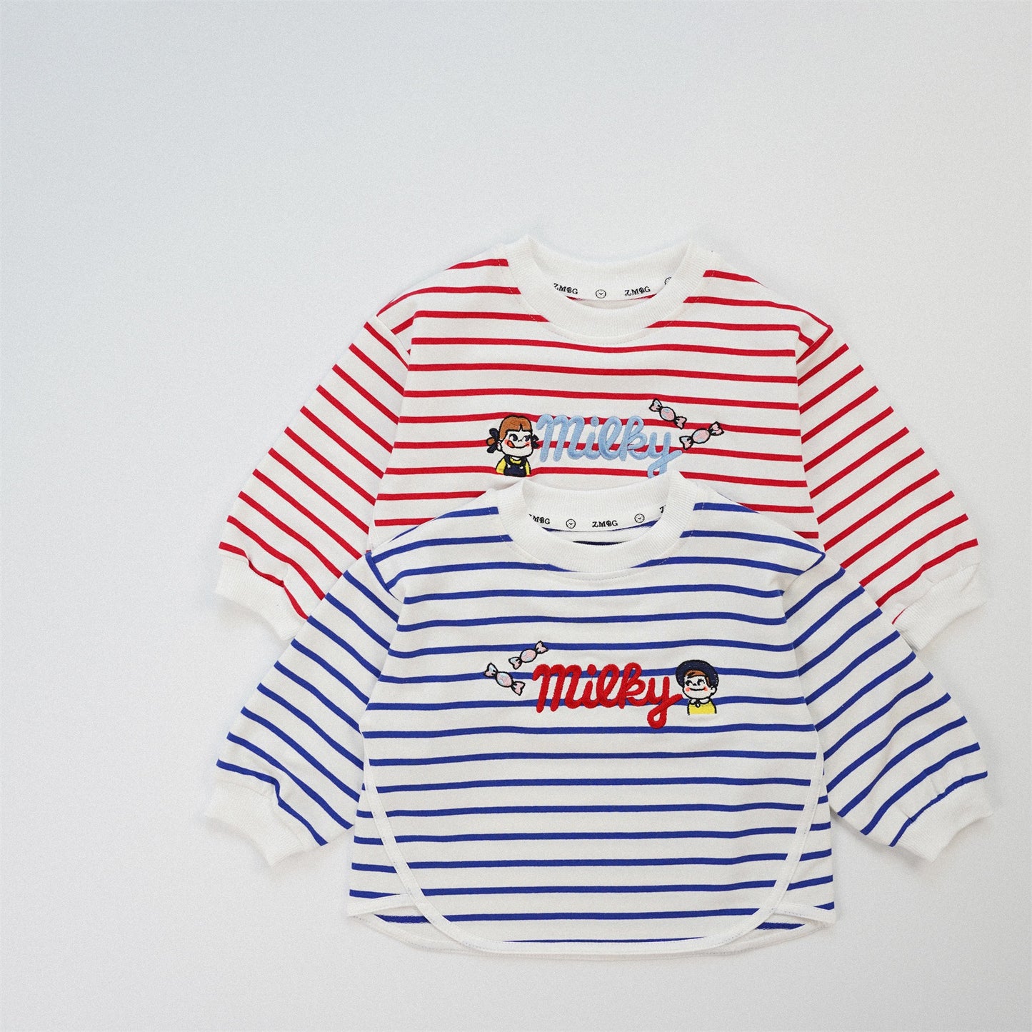 ZMBG Striped Cute Cartoon Cotton Sweater