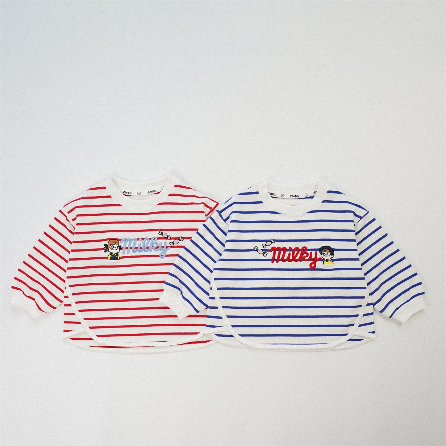 ZMBG Striped Cute Cartoon Cotton Sweater