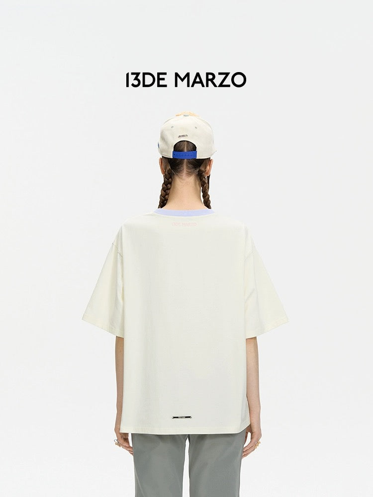 13DE MARZO Doozoo Crayon Logo T-shirt Beige