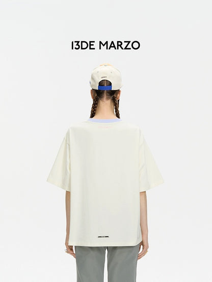 13DE MARZO Doozoo Crayon Logo T-shirt Beige