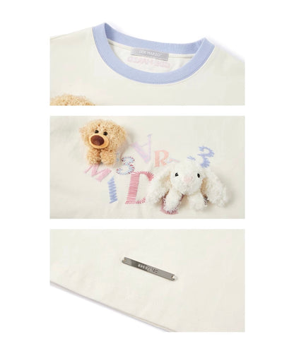 13DE MARZO Doozoo Crayon Logo T-shirt Beige