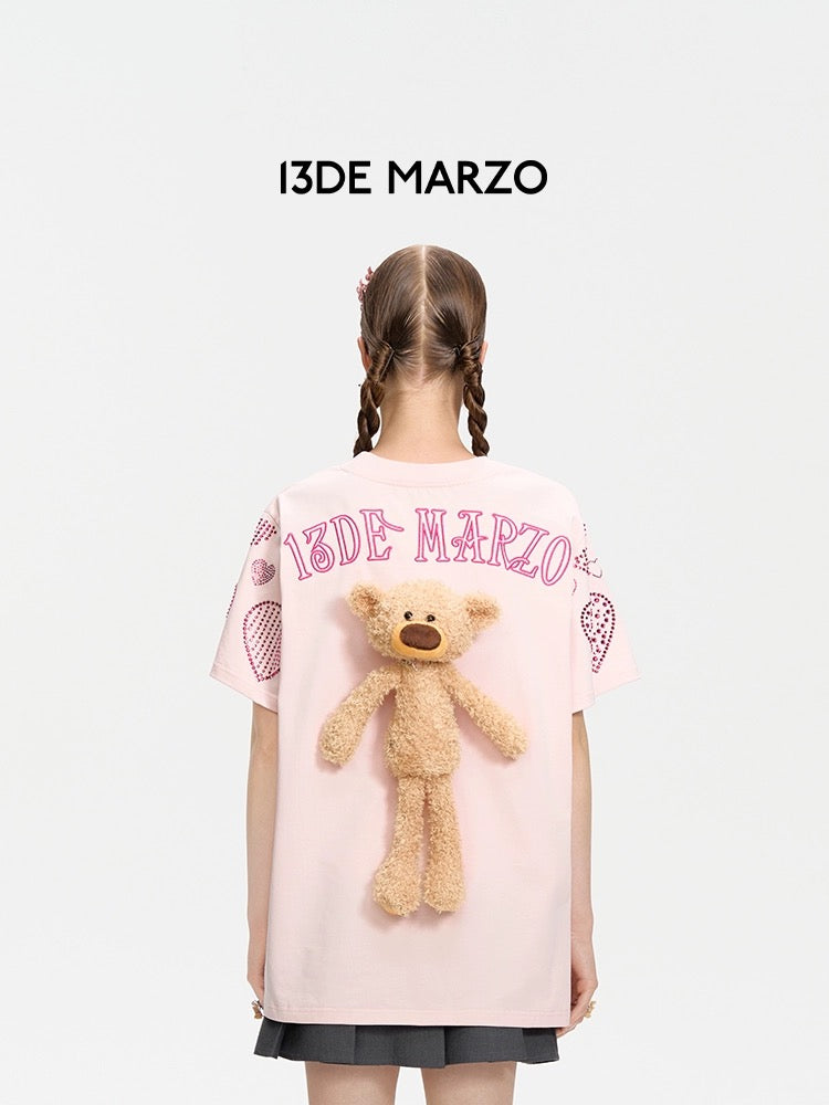 13DE MARZO Doozoo Speaker Heart T-shirt Pink