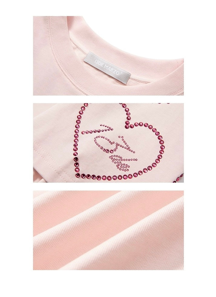 13DE MARZO Doozoo Speaker Heart T-shirt Pink