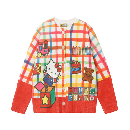 ✦FX✦ Hello Kitty Red Crayon Casual Cardigan