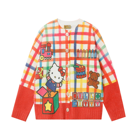 ✦FX✦ Hello Kitty Red Crayon Casual Cardigan