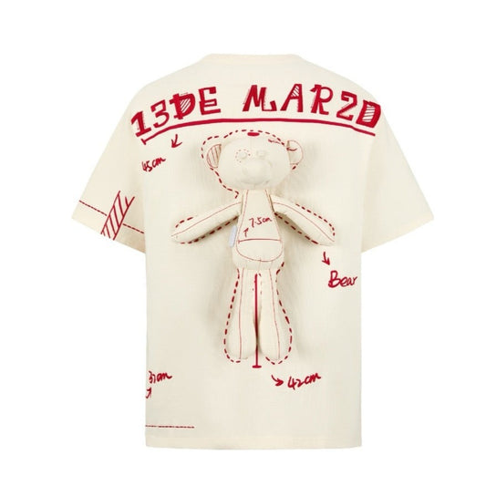 13DE MARZO Sketch Line T-shirt Beige
