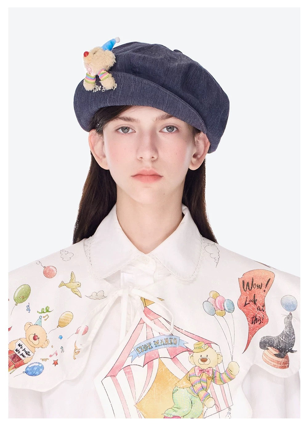 13DE MARZO Vintage Artist Octagonal Hat Dark Grey