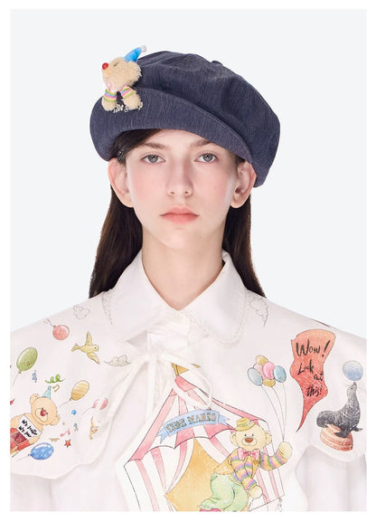 13DE MARZO Vintage Artist Octagonal Hat Dark Grey