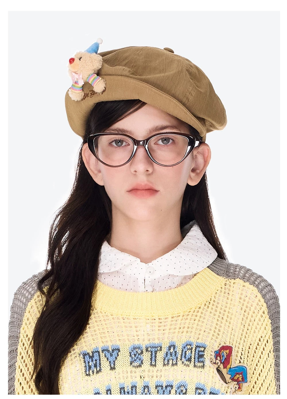 13DE MARZO Vintage Artist Octagonal Hat Brown