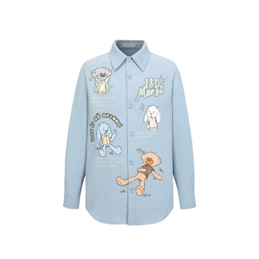 13DE MARZO Doozoo Carton Shirt Blue