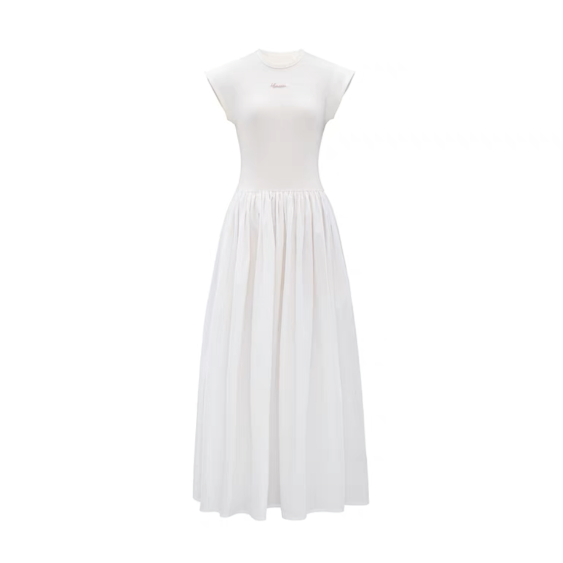 Concise-White French Style Patchwork Dress White