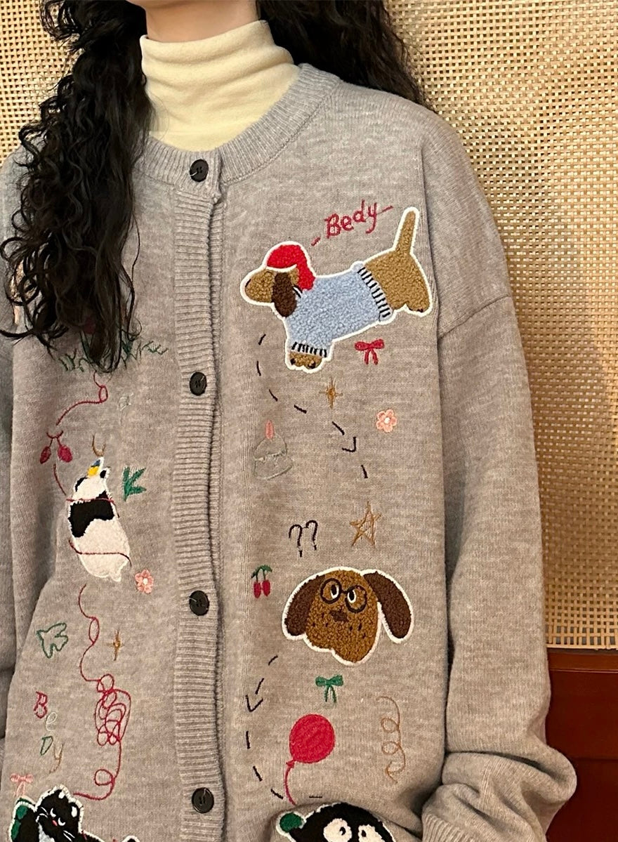 ✦FX✦ Retro Cutie Animals Fun Casual Cardigan