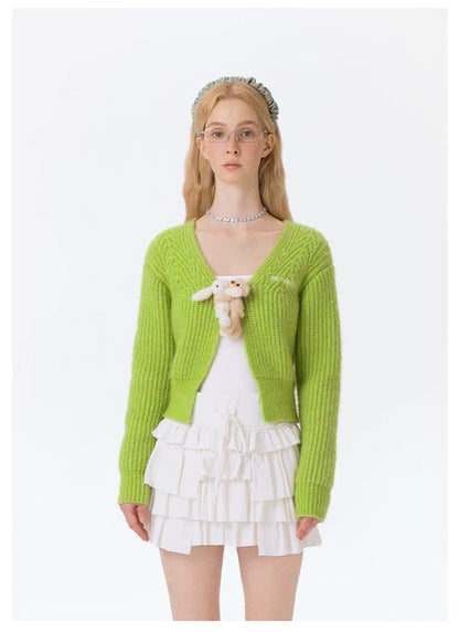 13DE MARZO Doozoo Cuddle Button Cardigan Green