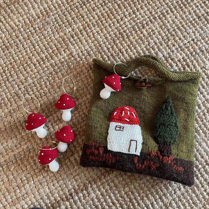 ✦FX✦ OneBlueNook Mushroom House in Forest Knit Tote Bag