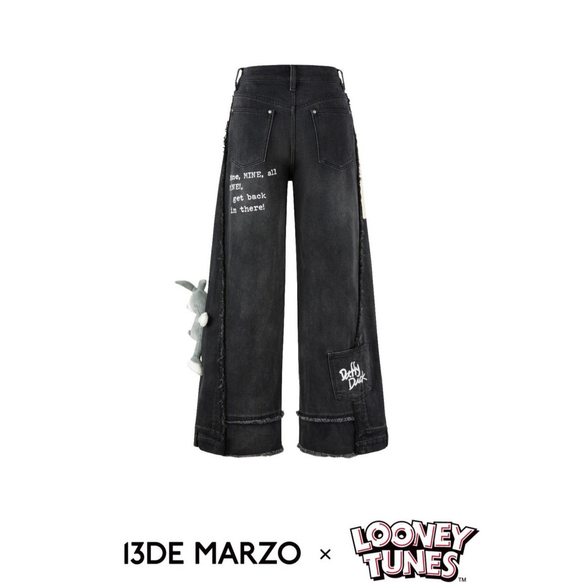 13DE MARZO x LOONEY TUNES Bugs Bunny Daffy Duck Jeans Washed Black