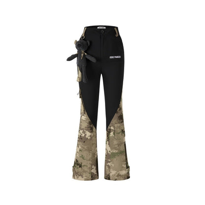 13DE MARZO Bear Camo Patch Trousers Black