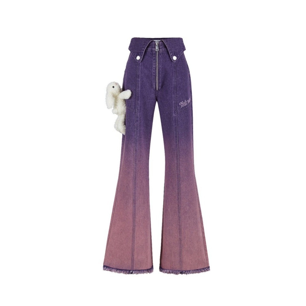 13DE MARZO Doozoo Gradient Color Jeans Plum