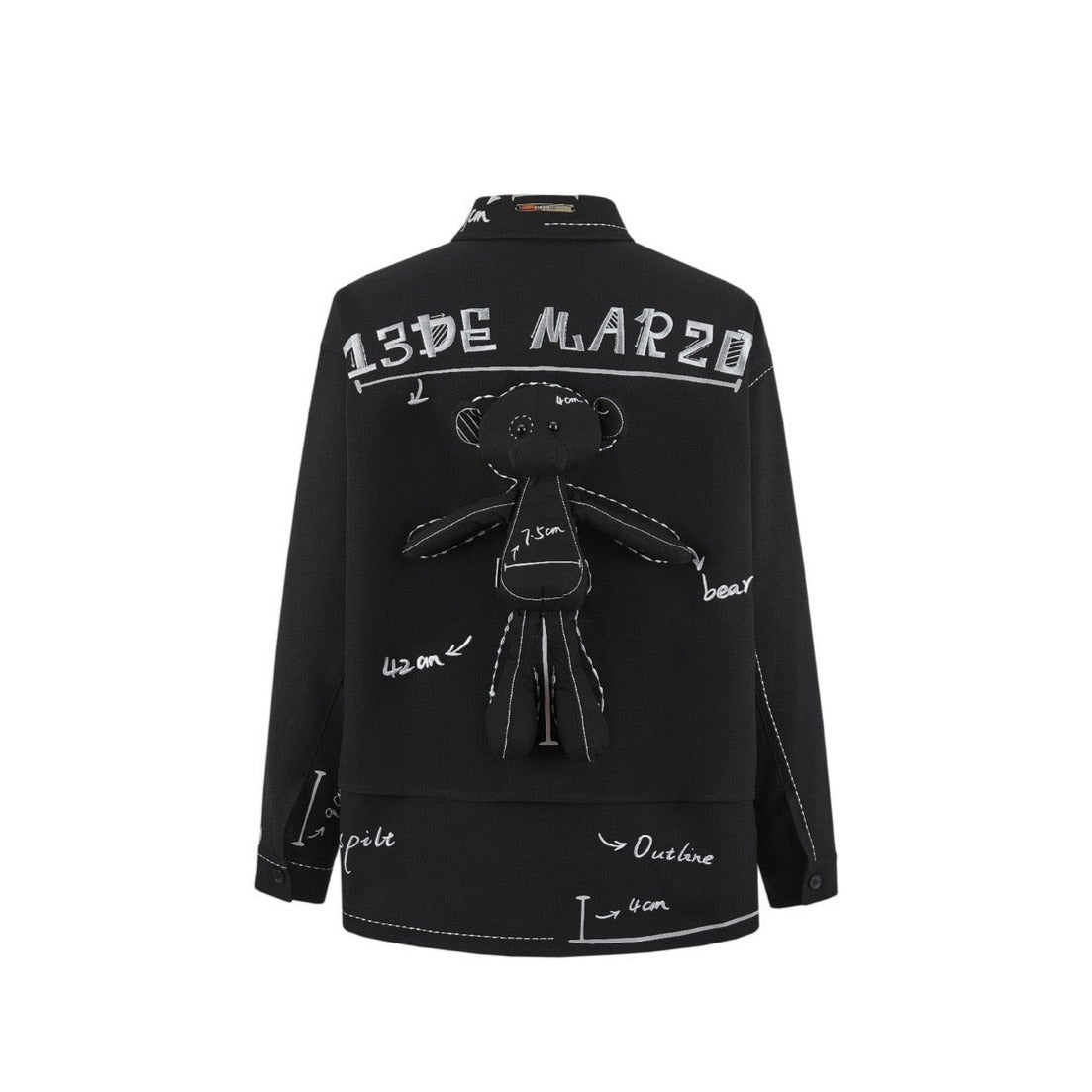 13DE MARZO Sketch Line Shirt Black