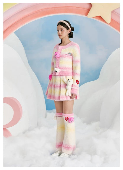 13DE MARZO x CARE BEAR Faded Mohair Leg Warmers