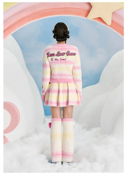 13DE MARZO x CARE BEAR Faded Mohair Leg Warmers