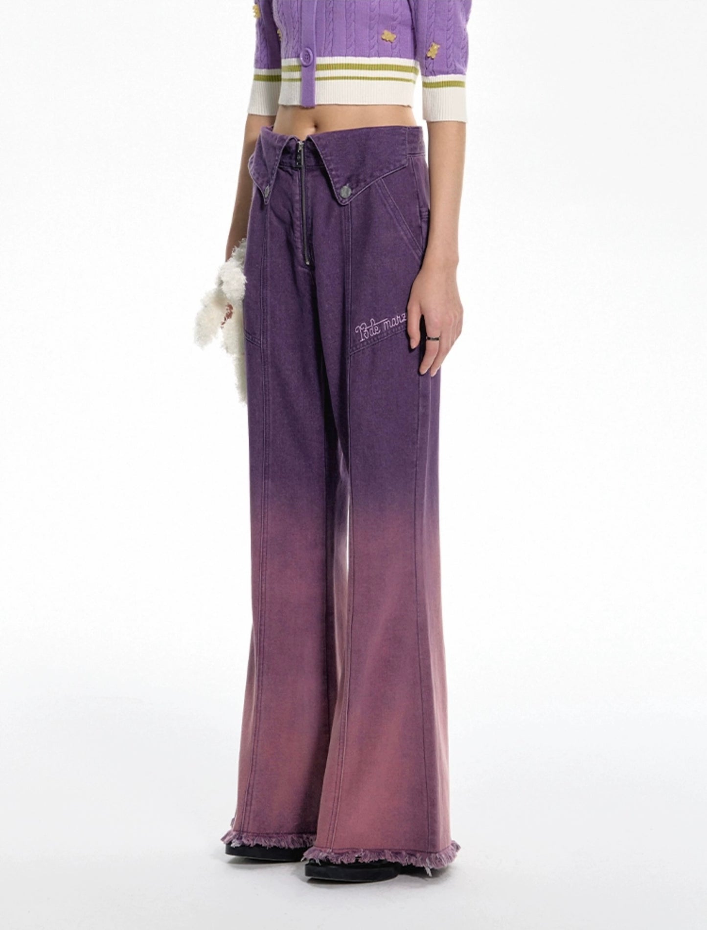 13DE MARZO Doozoo Gradient Color Jeans Plum