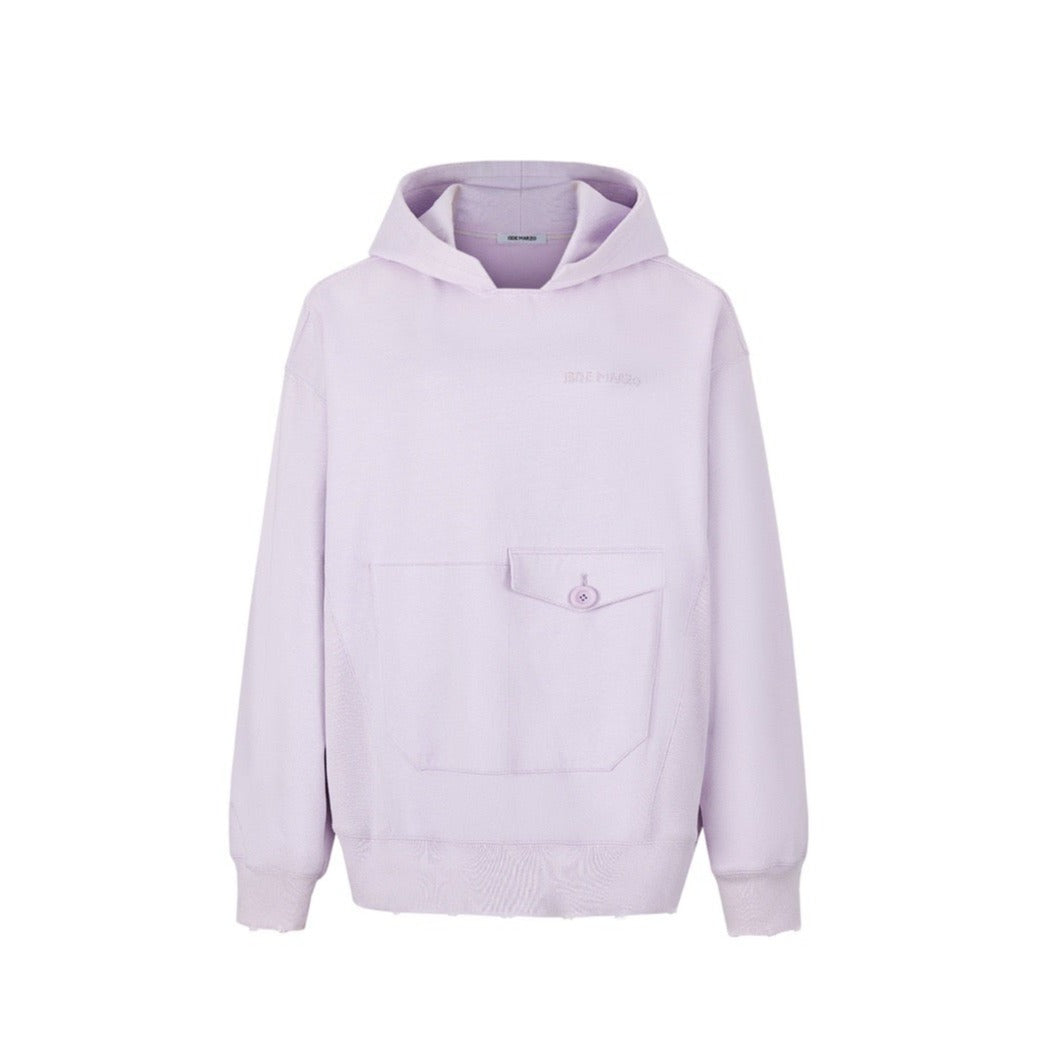 13DE MARZO Bear Embossment Hoodie Purple Heather