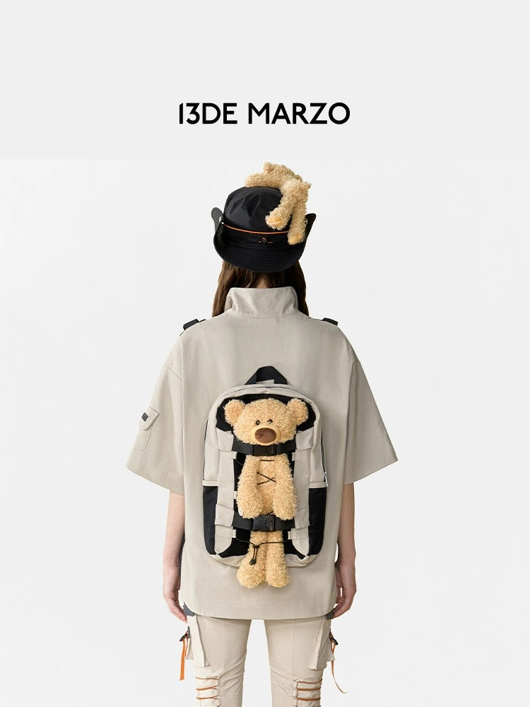 13DE MARZO Bear Bag Functional T-shirt Light Gray – Fixxshop