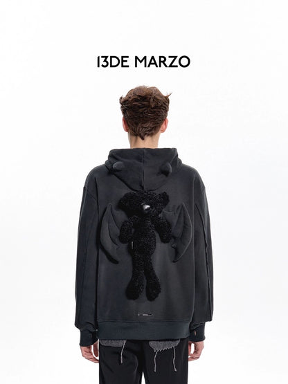 13DE MARZO Angel Vs Devil Hoodie Caviar