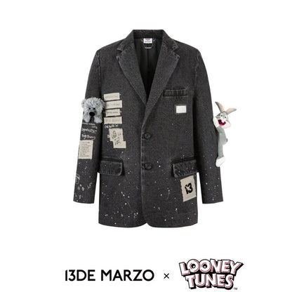 13DE MARZO x LOONEY TUNES Bugs Bunny Daffy Duck Jeans Washed Blue – Fixxshop