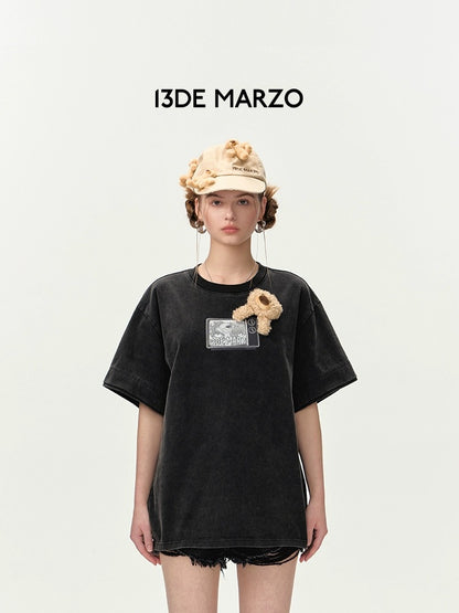 13DE MARZO Holographic TV T-shirt Black